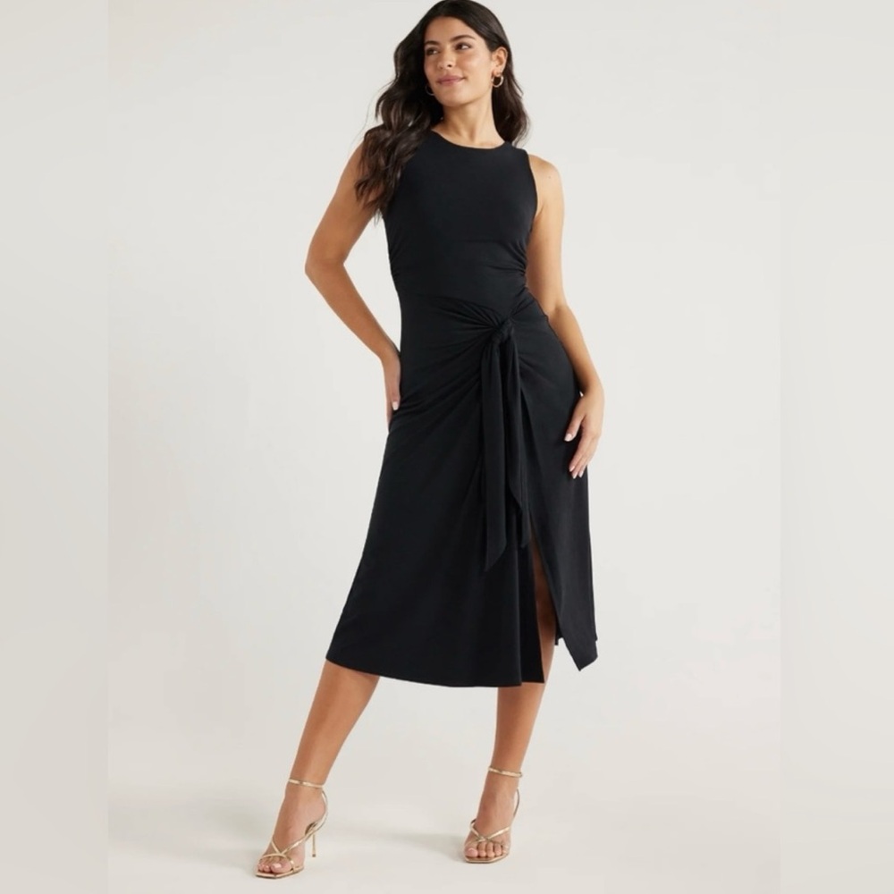 NWT Sophia Jeans by Sophia Vergara Ruched Tie Tank Midi Dress